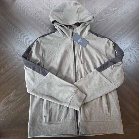 VRST Men's Medium Pinnacle Polar Fleece Zip Up Hoodie Jacket Warm Pewter New - Picture 2 of 15